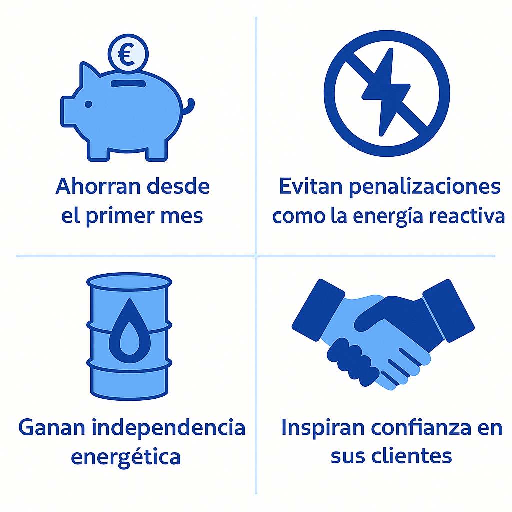 Resumen visual de beneficios de la eficiencia energética